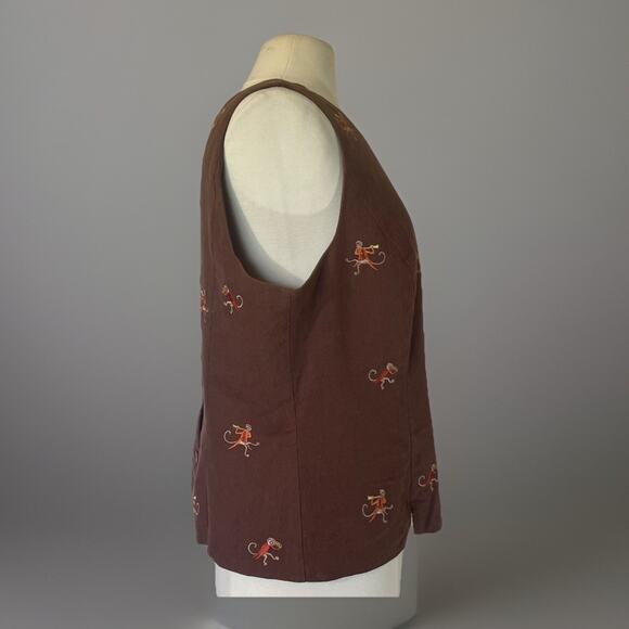 VTG Plaza South Petite Women's Size 16P Dressy Dancing Monkeys Fully Lined Crop - Picture 4 of 12